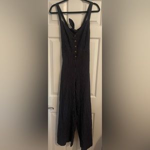 I Love It navy pinstripe jumpsuit size M